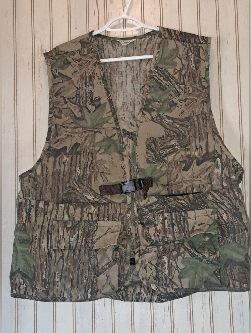 Mens Vtg Walls Hunting Vest Camo L/XL Realtree Utility Cargo Game Bag USA